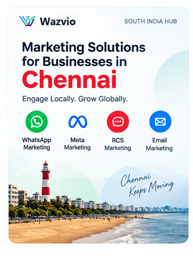 Marketing Solutions for Businesses in Chennai by Wazvio — WhatsApp, Meta, RCS and Email marketing