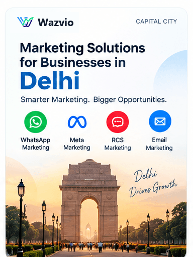 Marketing Solutions for Businesses in Delhi by Wazvio — WhatsApp, Meta, RCS and Email marketing