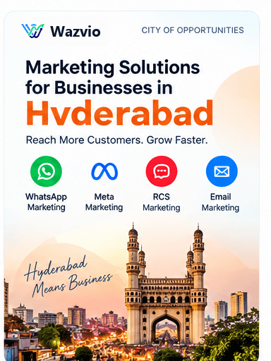 Marketing Solutions for Businesses in Hyderabad by Wazvio — WhatsApp, Meta, RCS and Email marketing
