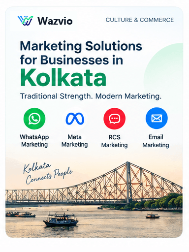 Marketing Solutions for Businesses in Kolkata by Wazvio — WhatsApp, Meta, RCS and Email marketing