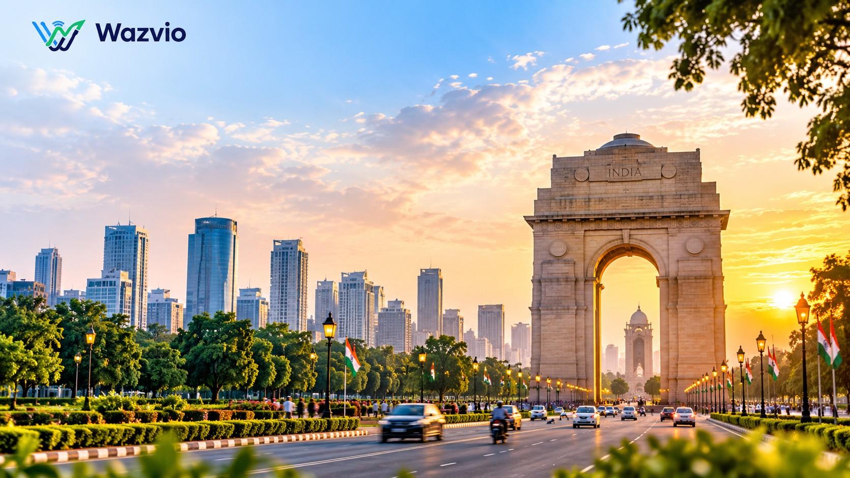 Delhi skyline — business landscape for Wazvio marketing solutions